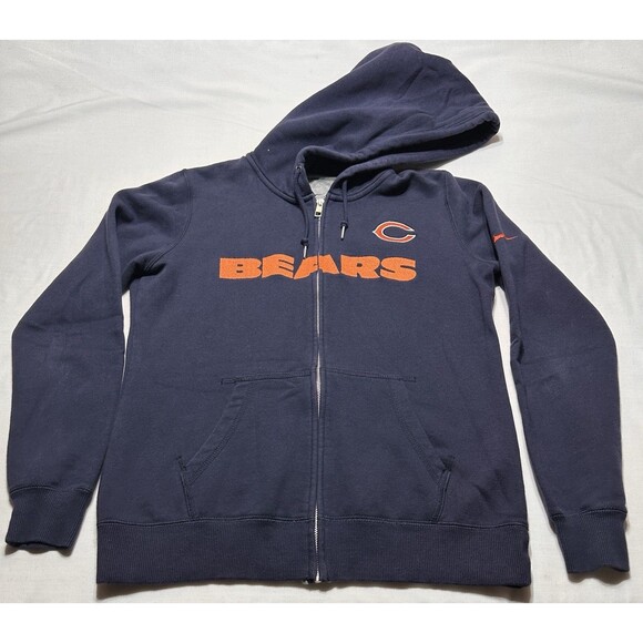 Chicago Bears Full Zip Hooded Jacket Nike NFL Womens Large *READ - Picture 1 of 13